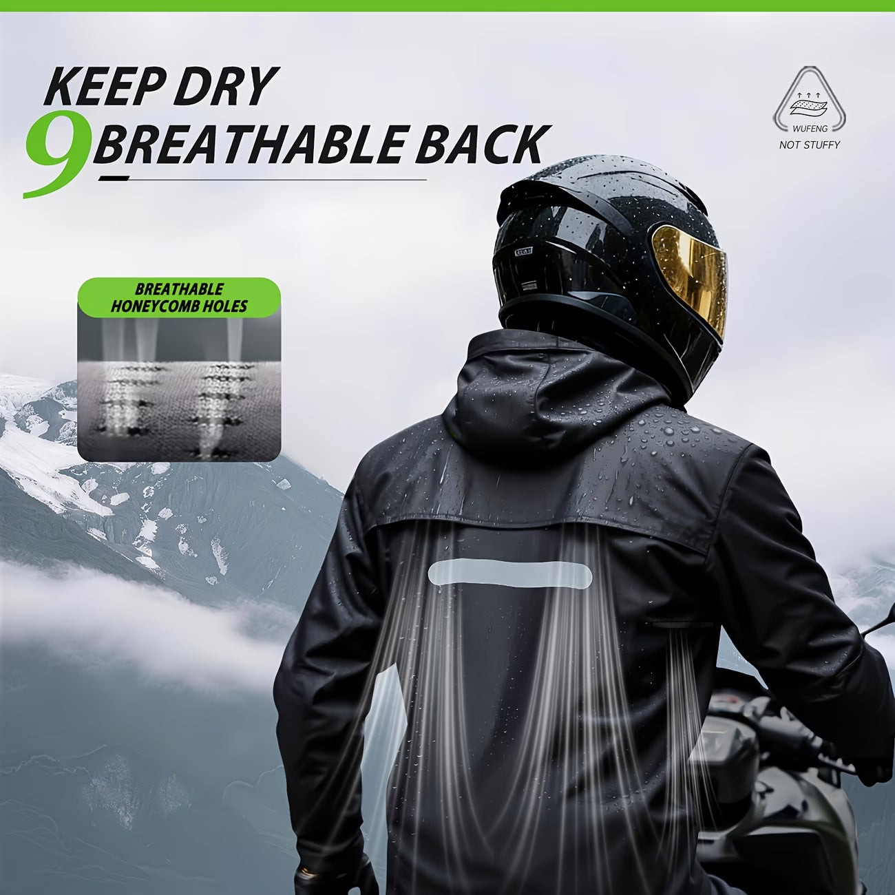 🏍️ Adult Motorcycle Raincoat Suit with Rain Pants – Waterproof Full Body Protection for Riding in Any Weather 🌧️
