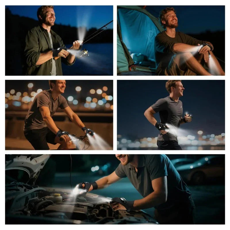 💡 Hands-Free LED Flashlight Gloves – Perfect for Night Work & Outdoor Adventures! 🌙"