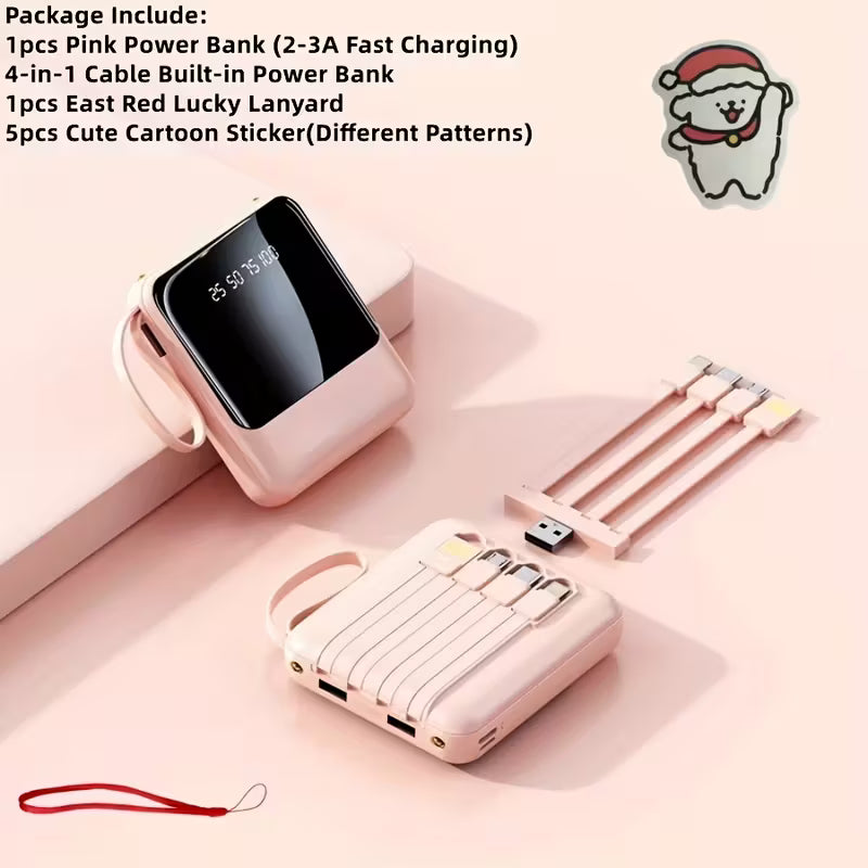 🔋 सानो तर शक्तिशाली पावर बैंक — 10000mAh ठूलो क्षमता, केबल आफैंसँग! ⚡📱
