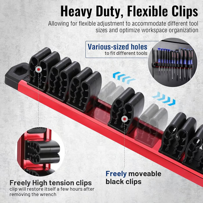 💖🔧 Magnetic Tool Organizer Rail(12 Slots)