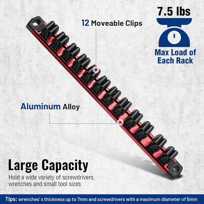 💖🔧 Magnetic Tool Organizer Rail(12 Slots)