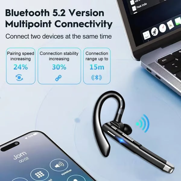 😱 No More Noise! Enjoy Clear Calls Anywhere – Bluetooth Earbud!