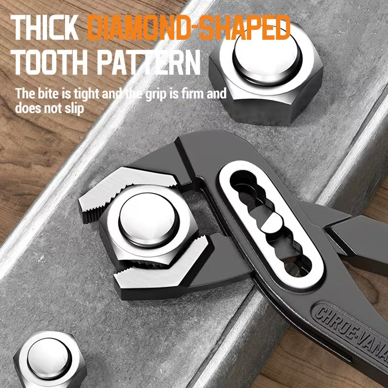 🛠️ Adjustable Pipe Grip Wrench – Strong Bite, No Slipping!
