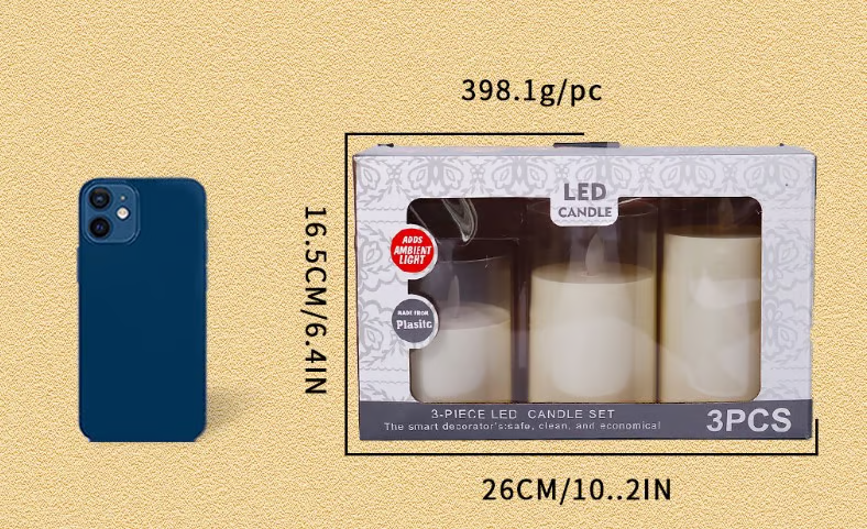 साँचो जस्तो बिना आगोको मेणबत्ती LED इलेक्ट्रोनिक मेणबत्ती