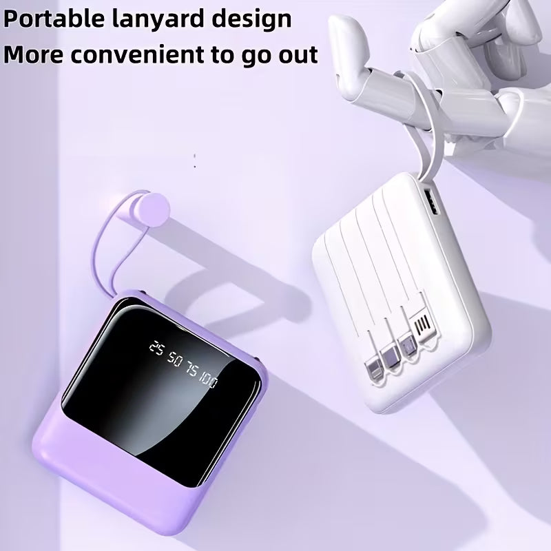 🔋 सानो तर शक्तिशाली पावर बैंक — 10000mAh ठूलो क्षमता, केबल आफैंसँग! ⚡📱