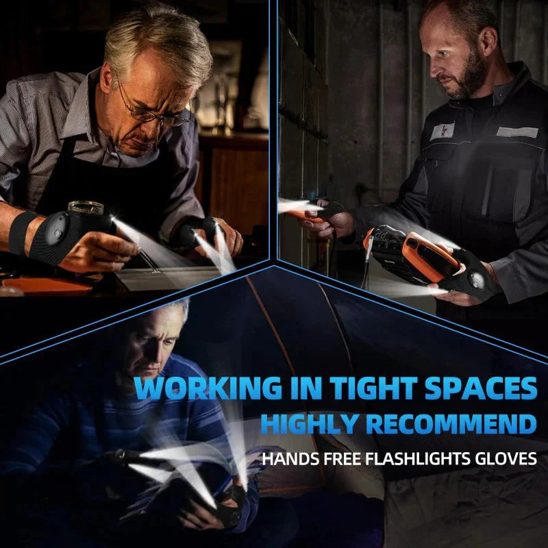 💡 Hands-Free LED Flashlight Gloves – Perfect for Night Work & Outdoor Adventures! 🌙"