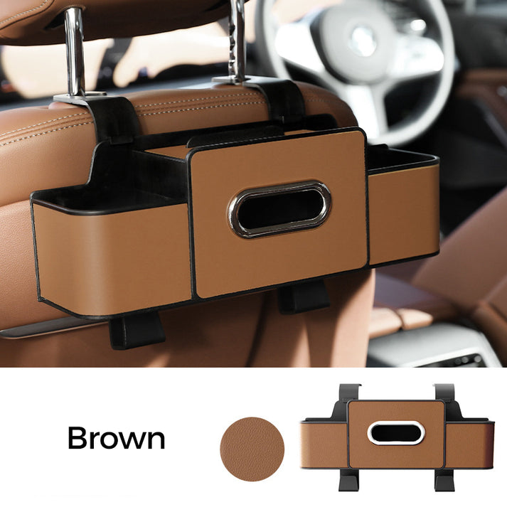 Convenient In-Car Bag Stowing Tidy Multifunctional Car Organizer Rear Drainage Holder Storage Hanging Box for Tissue Cup