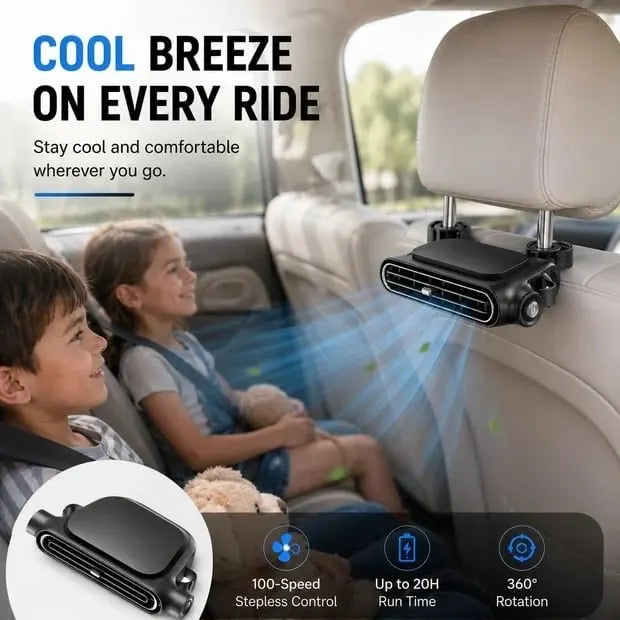❄️ Bladeless Car Seat Fan – 2082 New Model