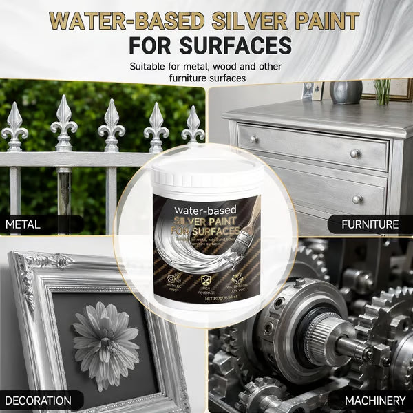 Water-Based Silver Paint for Metal & Wood-150g
