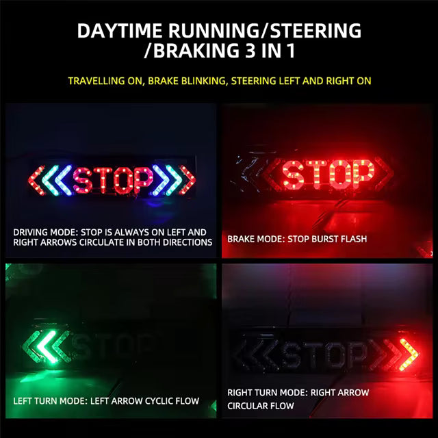 🚨 Multi-Mode STOP Arrow Brake & Turn Signal Light for Motorcycles & E-Bikes 🚨