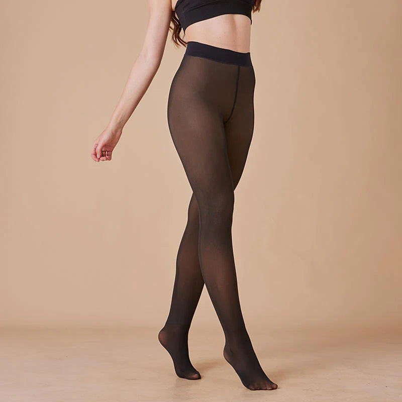 Warm Fake Sheer Fleece Tights for Women.
