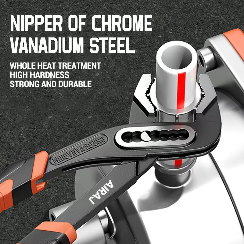 🛠️ Adjustable Pipe Grip Wrench – Strong Bite, No Slipping!
