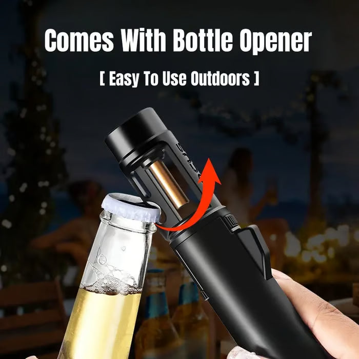 "Portable Torch Lighter-🔥 1300℃ of Pure Power – Windproof, Refillable & Ready for Anything! 💨🍳🏕️"