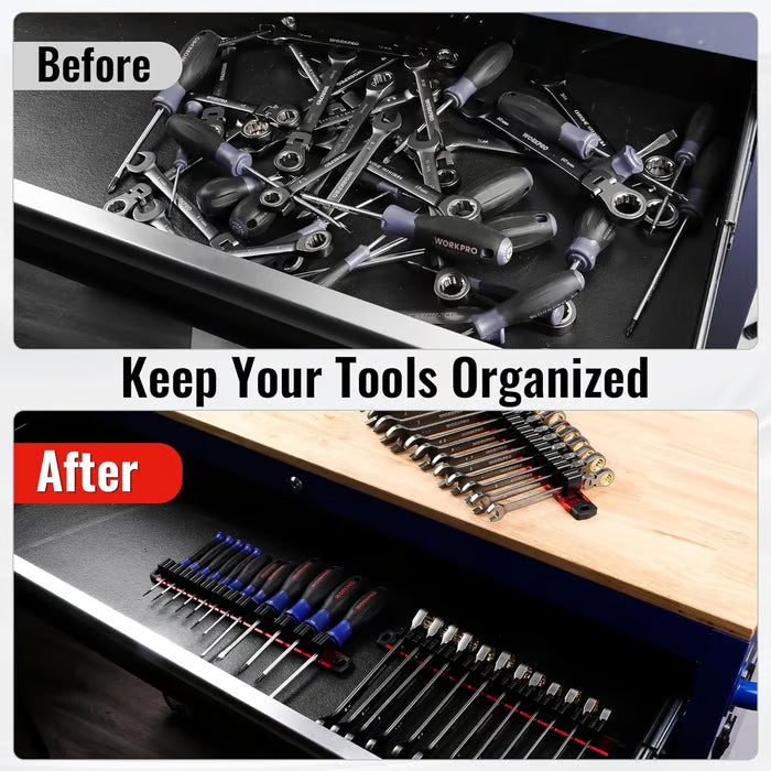 💖🔧 Magnetic Tool Organizer Rail(12 Slots)