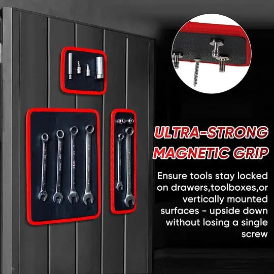 🧲3PCS Flexible Magnetic Tool Mat & Tray Holder🛠️ Bendable Magnetic Parts Storage Tray for Screws Nails Hardware
