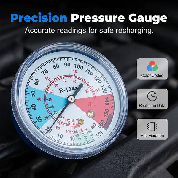 🎯 ! R134a AC Hose with Precision Gauge – Easy-to-Read Dial, Professional Grade 📊🚛 【Flash Sale】