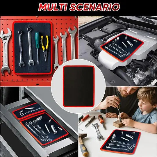 🧲3PCS Flexible Magnetic Tool Mat & Tray Holder🛠️ Bendable Magnetic Parts Storage Tray for Screws Nails Hardware