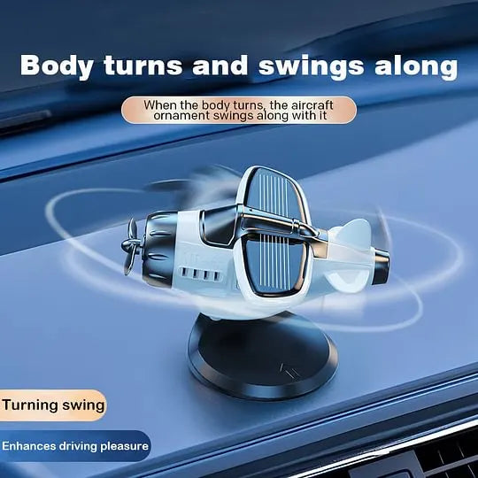 ✈️☀️ Solar Powered Airplane Car Ornaments