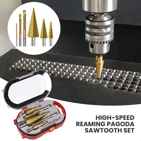 🔥 6PCS Titanium Step Drill Bit Set – Drill Perfect Holes in Seconds!