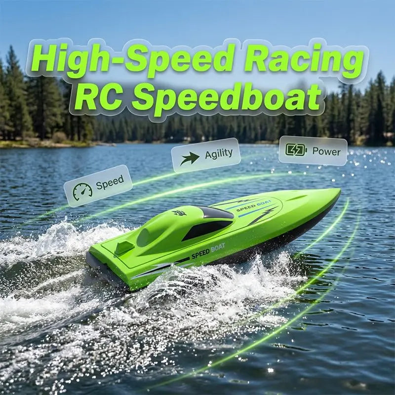 🎮 🚢 HALF PRICE! 2.4G High-Speed RC Racing Boat with Dual Motors 🌊