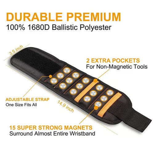 🔥Hot Sale⚡ Magnetic Wrist Tool Holder | Free Up Your Hands & Cut Project Time --Magnetic Wristband for Holding Screws,