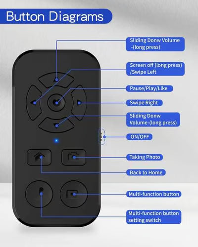 Scrolling Camera Photo Video Clicker Remote Control for iPhone Android Smartphone