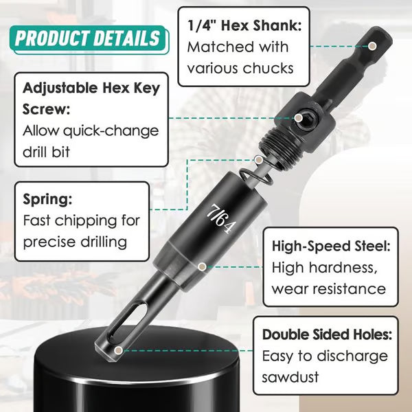 🚀 Hex Shank Hinge Boring Bit Set — Easy Install, Strong Grip 🔥 सीमित अफर!