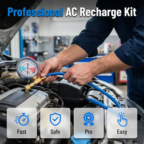 🎯 ! R134a AC Hose with Precision Gauge – Easy-to-Read Dial, Professional Grade 📊🚛 【Flash Sale】