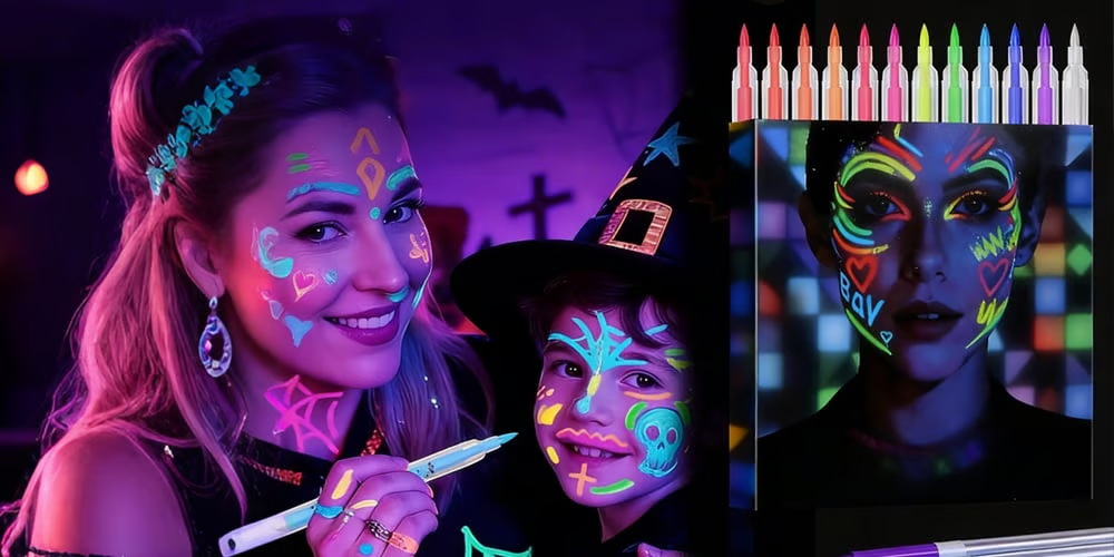 🥳2026 HOT SALE💞50K+ SOLD!🎁UV Glow Face and Body Paint Markers Set