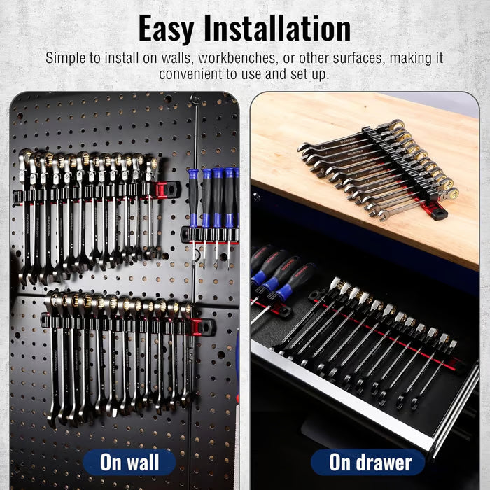 💖🔧 Magnetic Tool Organizer Rail(12 Slots)