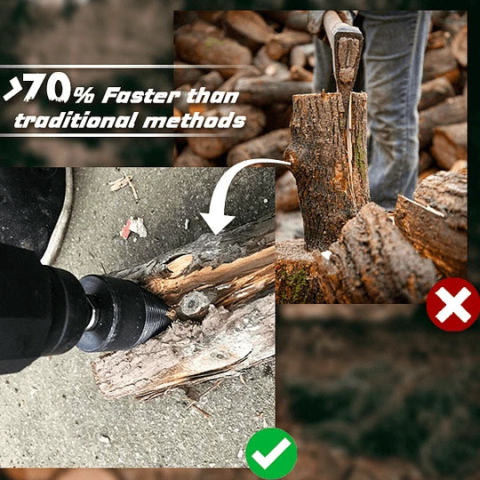 🛠️⚡The Professional Upgrade for Firewood Prep. Durable Drill Set Makes Quick Work of Logs.