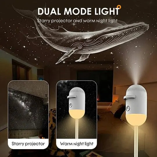 🌌 2-in-1 Starry Sky Projector & Night Light – Dual Modes, Interchangeable Films & USB Powered – Calm Nights, Magical Rooms 🛌