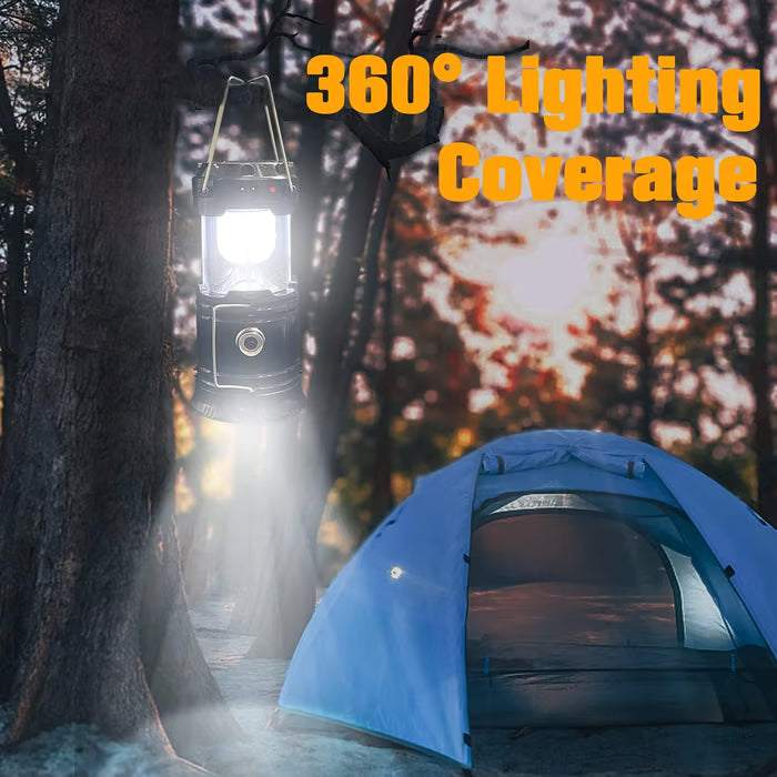 💡Collapsible Portable LED Camping Lantern Lightweight Waterproof Solar USB Rechargeable LED Flashlight