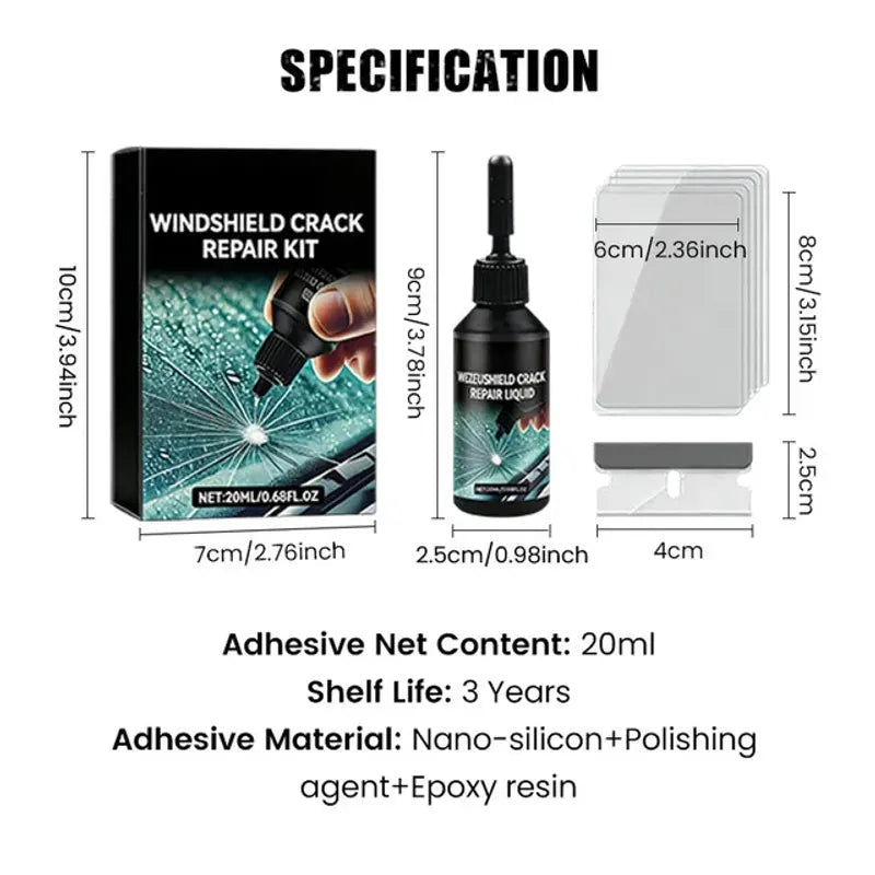 New Car Windshield Crack Repair Fluid