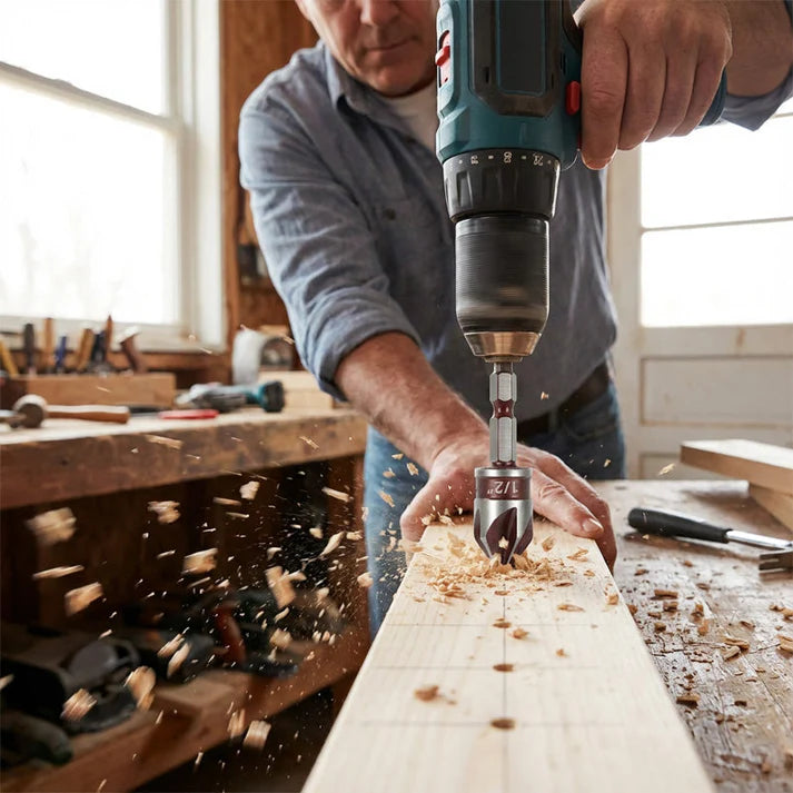 🔥 5PCS Wood Countersink Drill Bit Set – Perfect Chamfer Holes in Seconds!