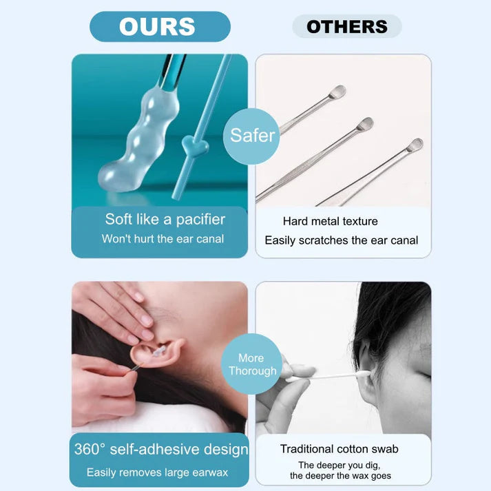 ✨ Gentle Spiral Ear Cleaner – Soft Resin Tip, Washable & Safe