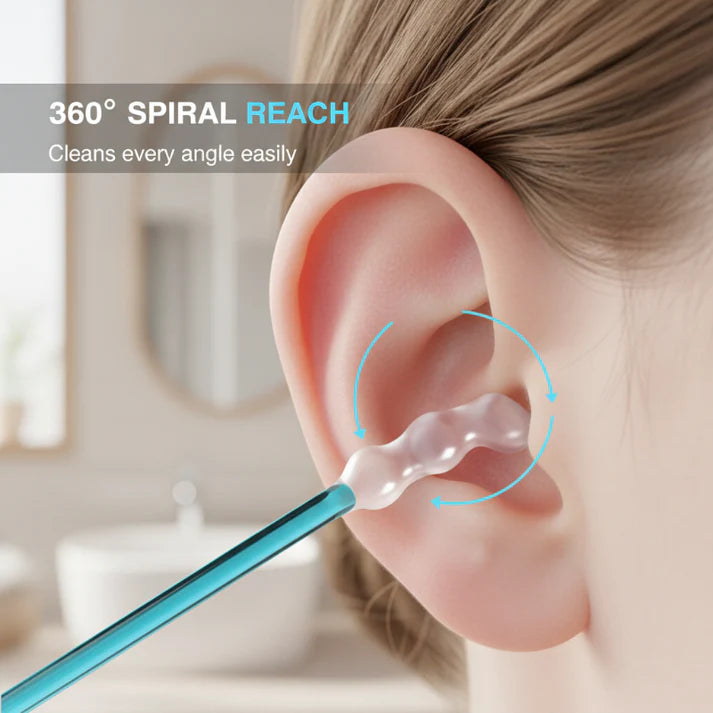 ✨ Gentle Spiral Ear Cleaner – Soft Resin Tip, Washable & Safe