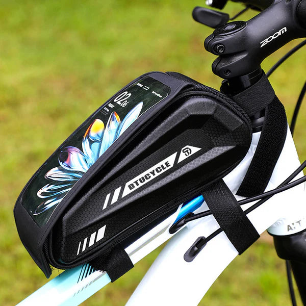 📱Water-Resistant Large Capacity Bicycle Bag – Touch-Sensitive Phone Pouch, Slim Top-Tube Design & Dual Zippers🌧️