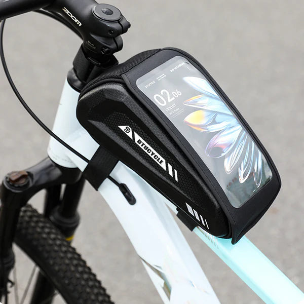📱Water-Resistant Large Capacity Bicycle Bag – Touch-Sensitive Phone Pouch, Slim Top-Tube Design & Dual Zippers🌧️