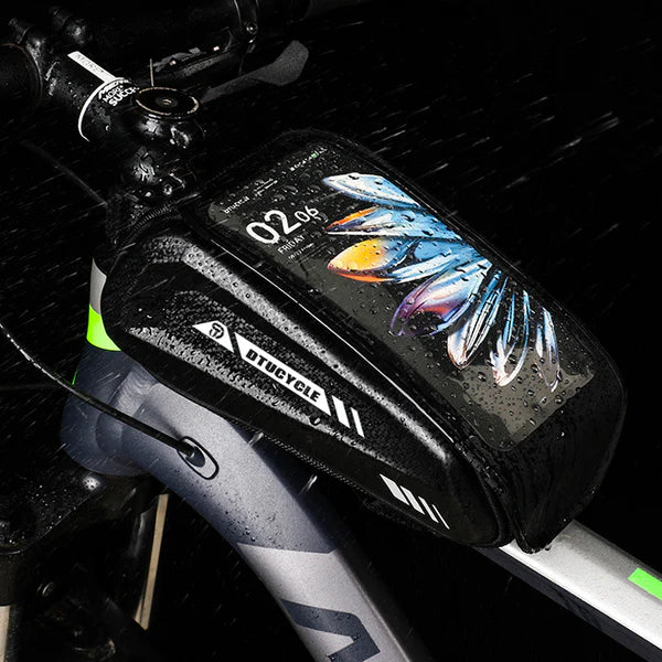📱Water-Resistant Large Capacity Bicycle Bag – Touch-Sensitive Phone Pouch, Slim Top-Tube Design & Dual Zippers🌧️