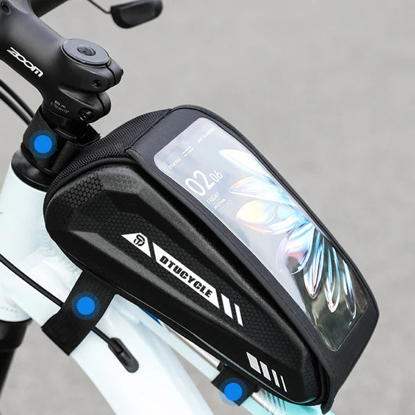 📱Water-Resistant Large Capacity Bicycle Bag – Touch-Sensitive Phone Pouch, Slim Top-Tube Design & Dual Zippers🌧️