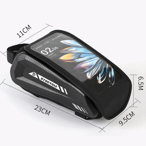 📱Water-Resistant Large Capacity Bicycle Bag – Touch-Sensitive Phone Pouch, Slim Top-Tube Design & Dual Zippers🌧️