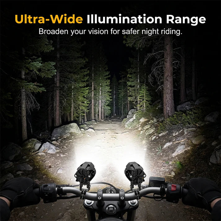 ⏰Dual-Color LED Motorcycle Spotlight