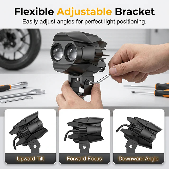 ⏰Dual-Color LED Motorcycle Spotlight